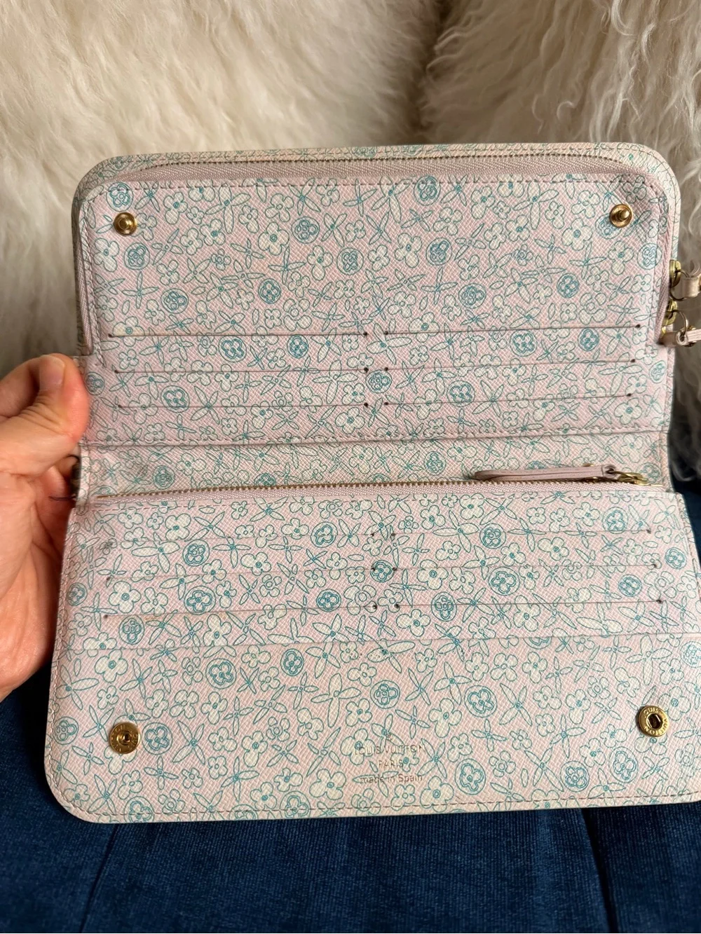 OUIS VUITTON Monogram Canvas Fleuri Insolite Wallet